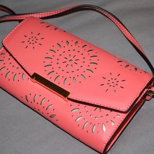Ivanka Trump Mara Crossbody Wallet-Flamingo Laserc